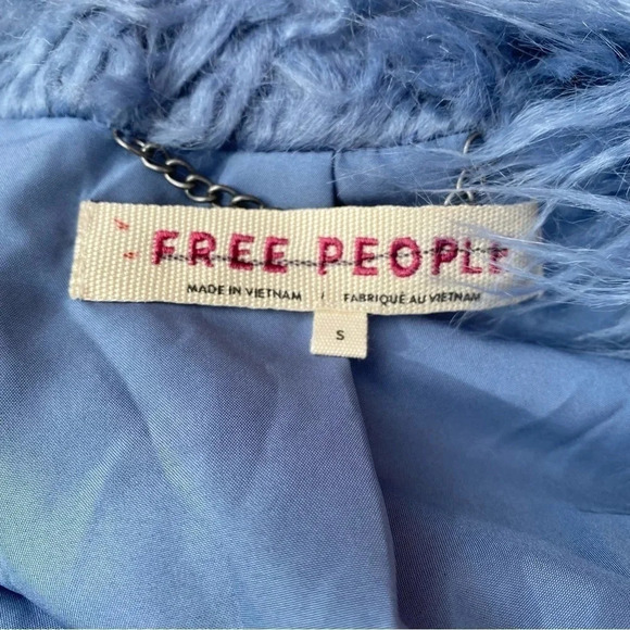 NWT Free People Renata Fur Jacket Blue Taylor Swift - Picture 12 of 16